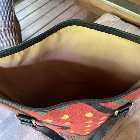 Large Fabric Purse Tote with Handles, from India - Picture 6 of 7